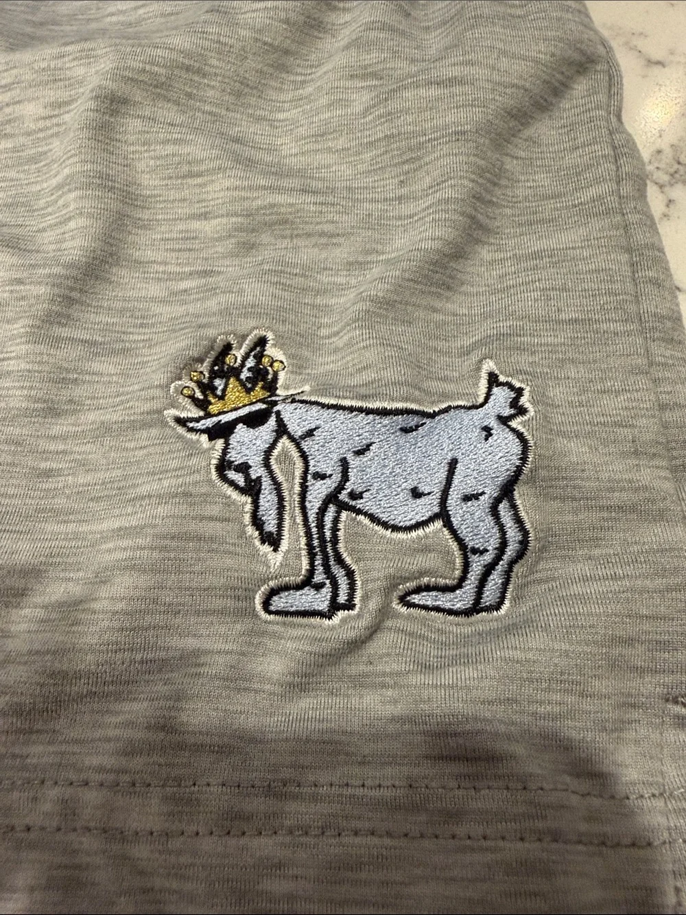Kids GOAT USA Light Gray Pull-On Athletic Shorts Sz L